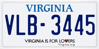VA license plate VLB3445