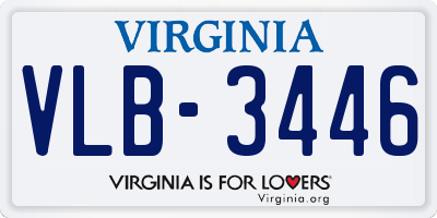 VA license plate VLB3446