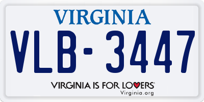 VA license plate VLB3447