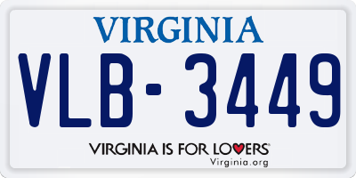 VA license plate VLB3449