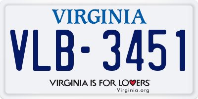 VA license plate VLB3451