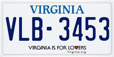 VA license plate VLB3453