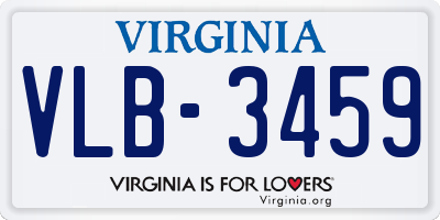 VA license plate VLB3459