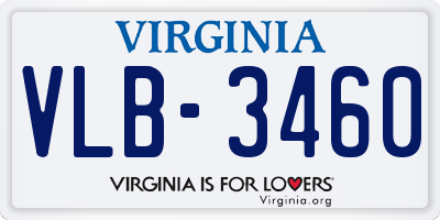 VA license plate VLB3460