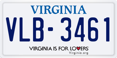 VA license plate VLB3461