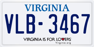 VA license plate VLB3467