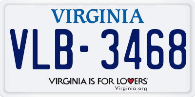 VA license plate VLB3468