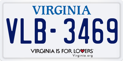 VA license plate VLB3469