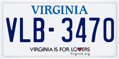 VA license plate VLB3470