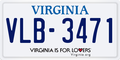 VA license plate VLB3471
