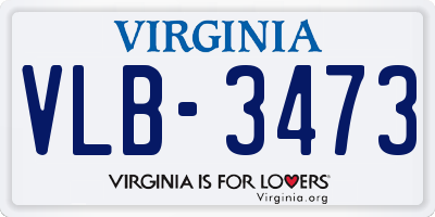 VA license plate VLB3473
