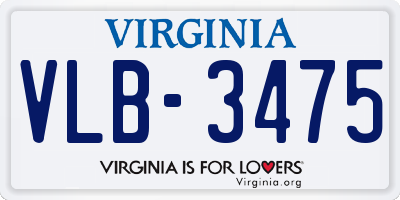 VA license plate VLB3475