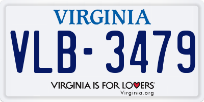 VA license plate VLB3479