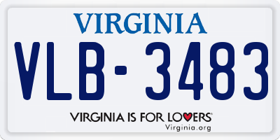 VA license plate VLB3483