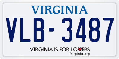 VA license plate VLB3487
