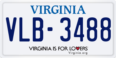 VA license plate VLB3488