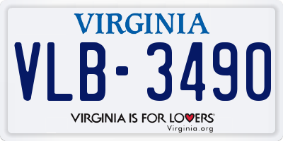 VA license plate VLB3490