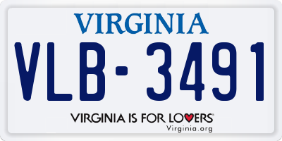 VA license plate VLB3491