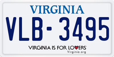 VA license plate VLB3495