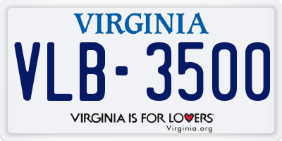 VA license plate VLB3500