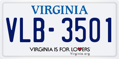 VA license plate VLB3501