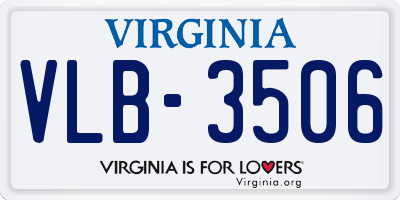 VA license plate VLB3506