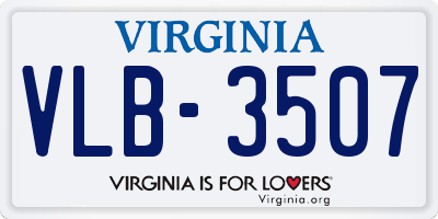 VA license plate VLB3507