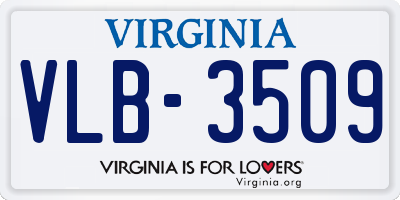 VA license plate VLB3509