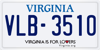 VA license plate VLB3510