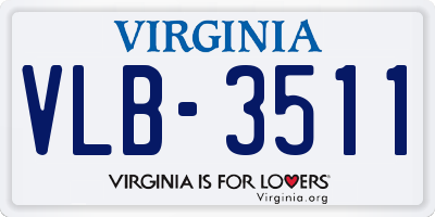 VA license plate VLB3511