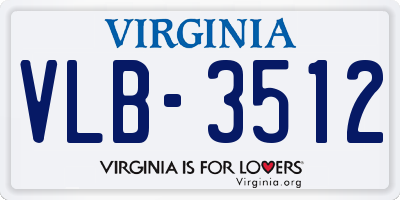 VA license plate VLB3512