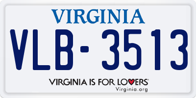 VA license plate VLB3513