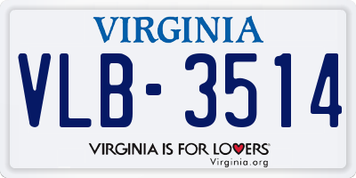 VA license plate VLB3514