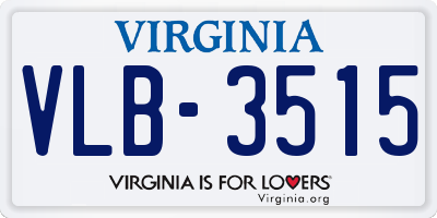 VA license plate VLB3515