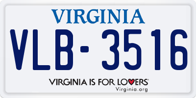 VA license plate VLB3516