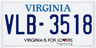 VA license plate VLB3518