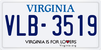 VA license plate VLB3519