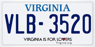 VA license plate VLB3520