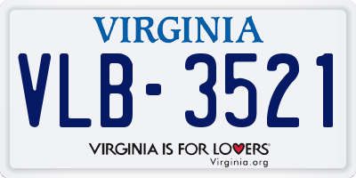 VA license plate VLB3521