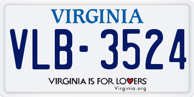 VA license plate VLB3524
