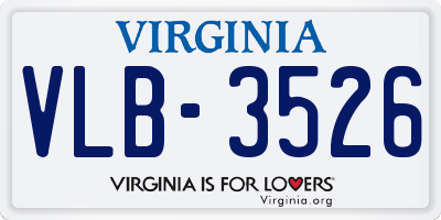 VA license plate VLB3526