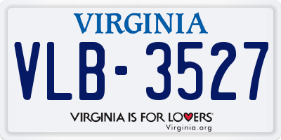 VA license plate VLB3527