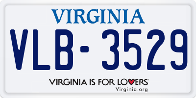 VA license plate VLB3529
