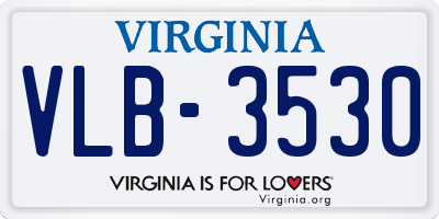 VA license plate VLB3530