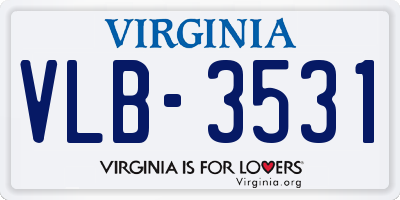 VA license plate VLB3531