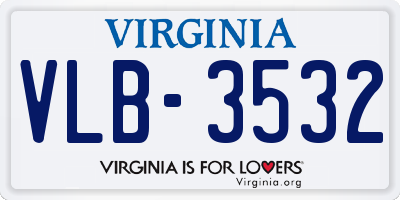 VA license plate VLB3532