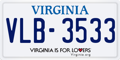 VA license plate VLB3533