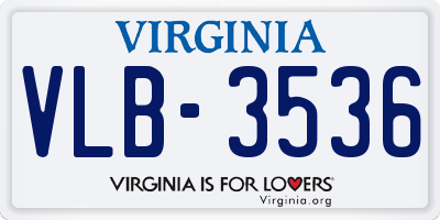 VA license plate VLB3536