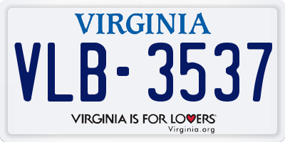 VA license plate VLB3537