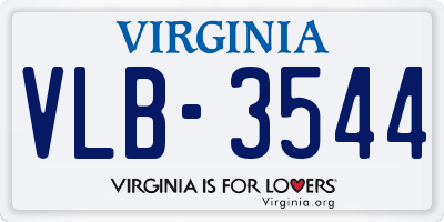 VA license plate VLB3544